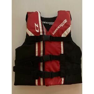 Youth Life Jacket Competition Zone. 3 Buckles. 24-29 in; 50-90 Lbs. USED